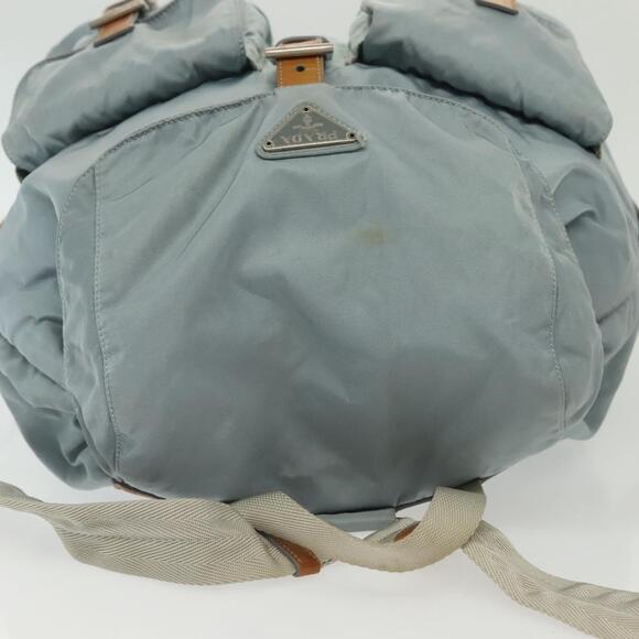 PRADA Backpack Nylon Light Blue Silver - Picture 6 of 13